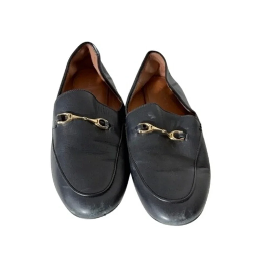 Coach Haley Horsebit Loafers Black Leather Gold Hardware FG3110 Womens 11B